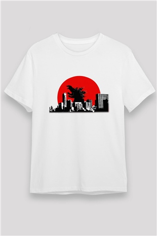 Godzilla Beyaz Unisex Tişört T-Shirt