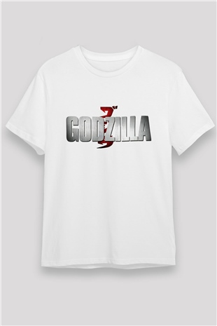 Godzilla Beyaz Unisex Tişört T-Shirt