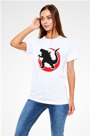 Godzilla Beyaz Unisex Tişört T-Shirt