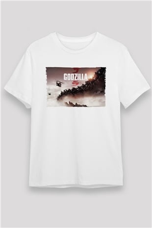 Godzilla Beyaz Unisex Tişört T-Shirt