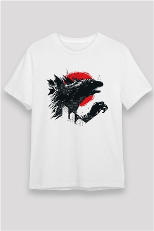 Godzilla Beyaz Unisex Tişört T-Shirt