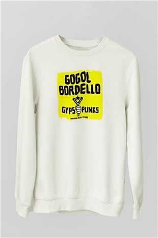 Gogol Bordello Baskılı Unisex Beyaz Sweatshirt
