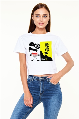 Gogol Bordello Beyaz Croptop Tişört