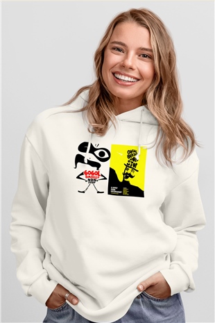 Gogol Bordello Beyaz Unisex Kapşonlu Sweatshirt