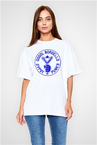 Gogol Bordello Beyaz Unisex Oversize Tişört T-Shirt