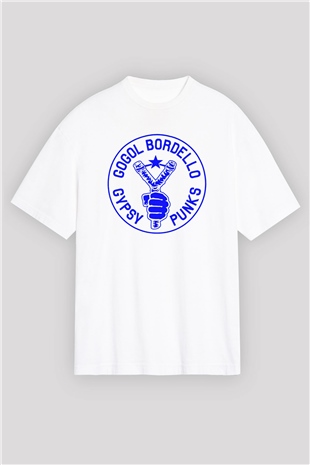 Gogol Bordello Beyaz Unisex Oversize Tişört T-Shirt