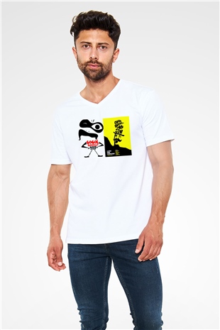 Gogol Bordello Beyaz Unisex V Yaka Tişört T-Shirt