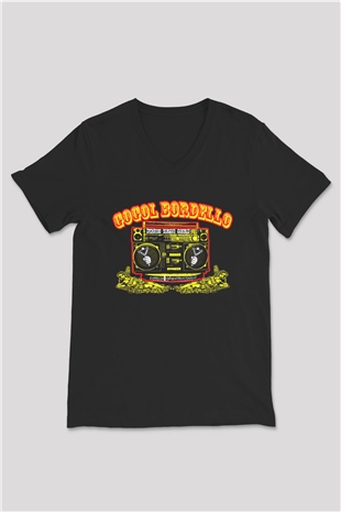 Gogol Bordello Siyah Unisex V Yaka Tişört T-Shirt