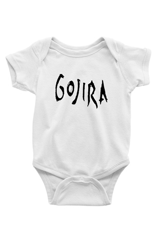 Gojira Baskılı Beyaz Unisex Bebek Body - Zıbın