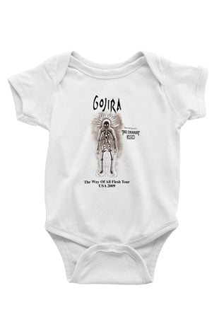 Gojira Baskılı Beyaz Unisex Bebek Body - Zıbın