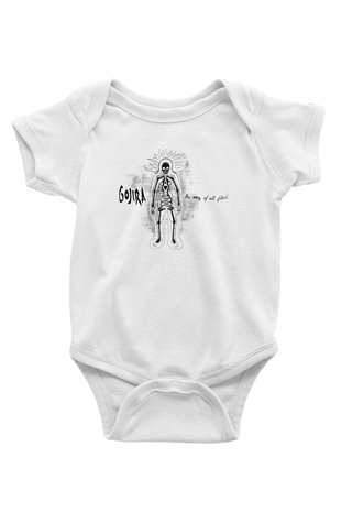 Gojira Baskılı Beyaz Unisex Bebek Body - Zıbın
