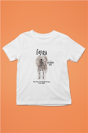 Gojira Baskılı Beyaz Unisex Çocuk Tişört