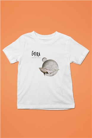 Gojira Baskılı Beyaz Unisex Çocuk Tişört