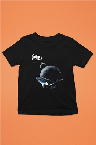 Gojira Baskılı Siyah Unisex Çocuk Tişört
