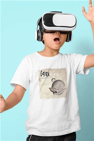 Gojira Baskılı Unisex Beyaz Çocuk Tişört