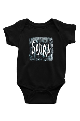 Gojira Baskılı Unisex Siyah Bebek Body - Zıbın