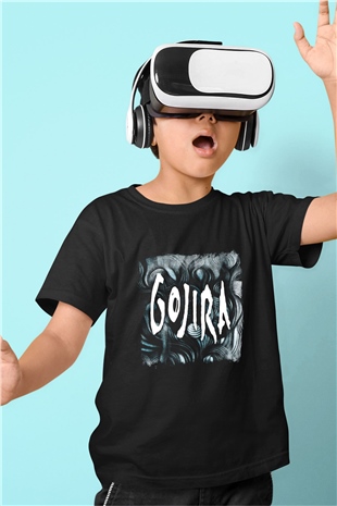 Gojira Baskılı Unisex Siyah Çocuk Tişört