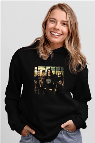 Gojira Baskılı Unisex Siyah Hoodie