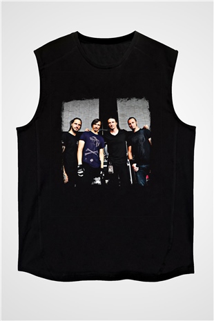 Gojira Baskılı Unisex Siyah Kolsuz Tişört