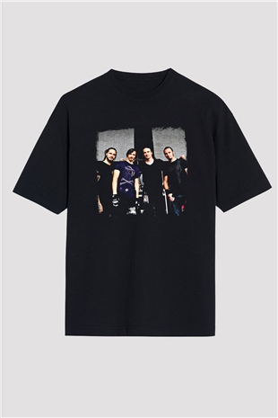 Gojira Baskılı Unisex Siyah Oversize Tişört