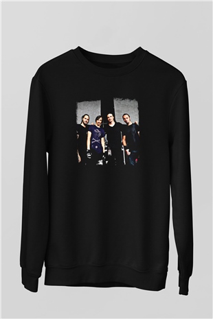 Gojira Baskılı Unisex Siyah Sweatshirt