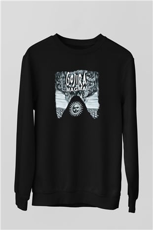 Gojira Baskılı Unisex Siyah Sweatshirt