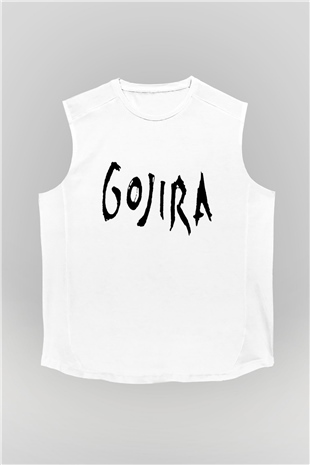 Gojira Beyaz Unisex Kolsuz Tişört