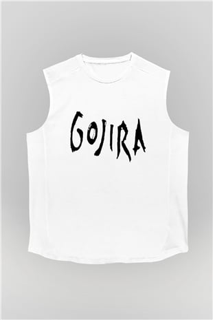 Gojira Beyaz Unisex Kolsuz Tişört