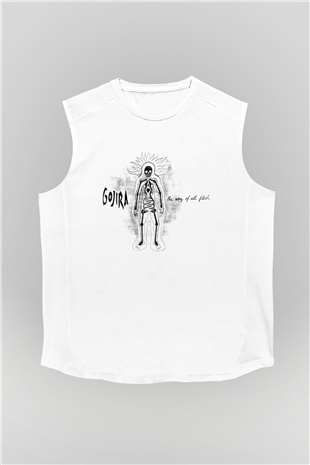 Gojira Beyaz Unisex Kolsuz Tişört