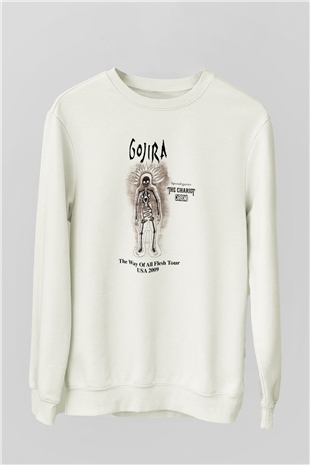 Gojira Beyaz Unisex Sweatshirt