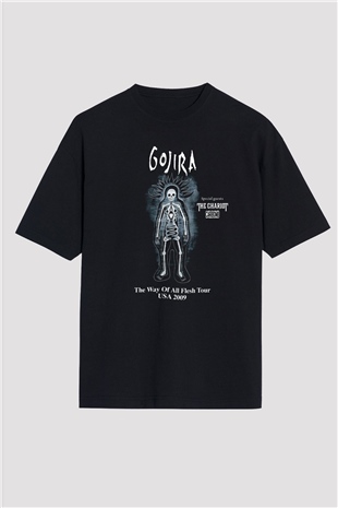 Gojira Siyah Unisex Oversize Tişört T-Shirt
