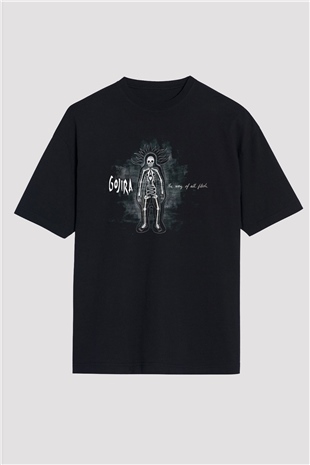Gojira Siyah Unisex Oversize Tişört T-Shirt