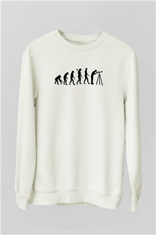 Gökbilimci Beyaz Unisex Sweatshirt