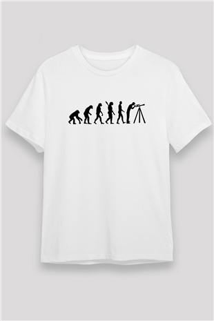 Gökbilimci Beyaz Unisex Tişört T-Shirt - TişörtFabrikası