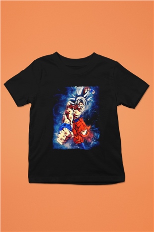 Goku Baskılı Unisex Siyah Çocuk Tişört - Tshirt