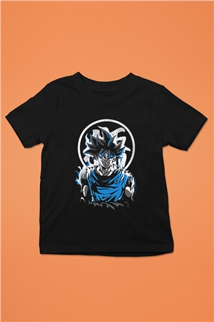 Goku Baskılı Unisex Siyah Çocuk Tişört - Tshirt