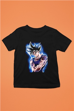 Goku Baskılı Unisex Siyah Çocuk Tişört - Tshirt