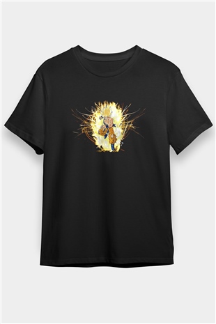 Goku Baskılı Unisex Siyah Tişört - Tshirt