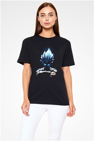Goku Baskılı Unisex Siyah Tişört - Tshirt