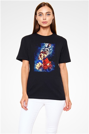 Goku Baskılı Unisex Siyah Tişört - Tshirt
