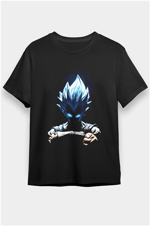 Goku Baskılı Unisex Siyah Tişört - Tshirt