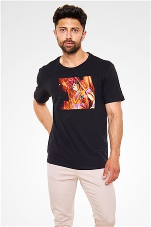 Goku Baskılı Unisex Siyah Tişört - Tshirt