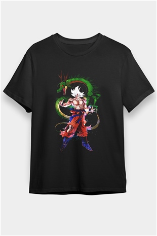 Goku Baskılı Unisex Siyah Tişört - Tshirt