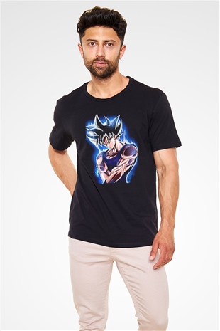 Goku Baskılı Unisex Siyah Tişört - Tshirt