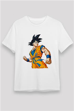 Goku Unisex Baskılı Beyaz Tişört - Tshirt