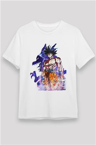 Goku Unisex Baskılı Beyaz Tişört - Tshirt