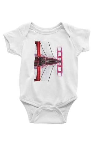 Golden Gate Bridge Beyaz Bebek Body - Zıbın