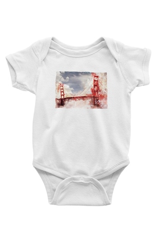 Golden Gate Bridge Beyaz Bebek Body - Zıbın