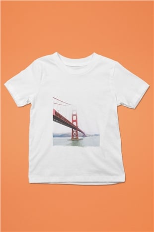Golden Gate Bridge Beyaz Unisex Çocuk Tişört