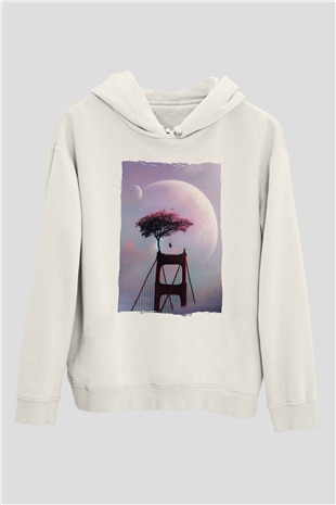 Golden Gate Bridge Beyaz Unisex Hoodie